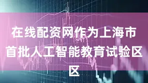 在线配资网作为上海市首批人工智能教育试验区